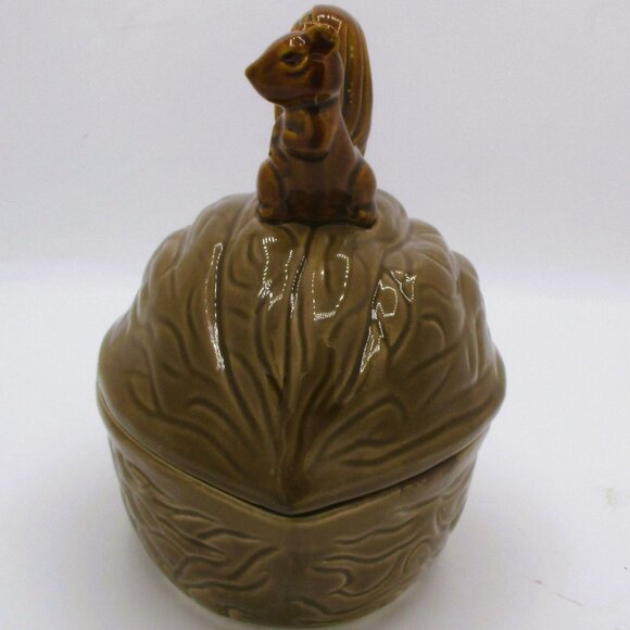 Vintage 1982 Houston Foods Ceramic Squirrel & Acorn Dish With Lid - Picture 5 of 6